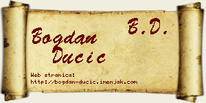 Bogdan Dučić vizit kartica